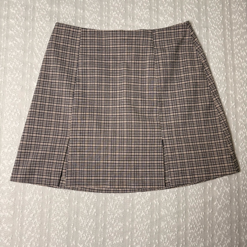 Vintage Y2K Plaid Mini‎ Skirt Houndstooth Academia Size 7 USA Made iZ California